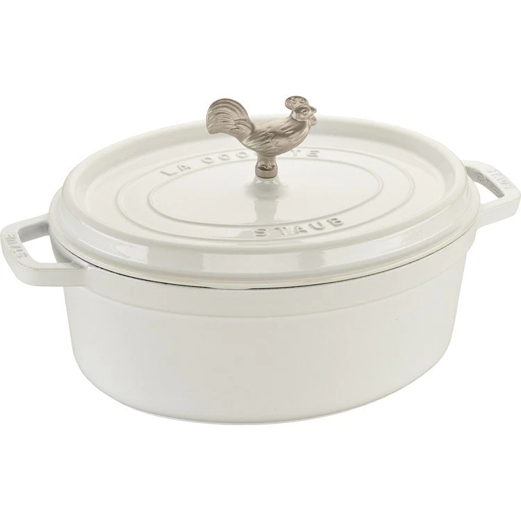 Staub 5.75-Quart Coq Au Vin Cocotte - White 3 Staub 5.75-Quart Coq Au Vin Cocotte - White