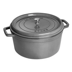 Staub 13.25-Quart Round Cocotte - Graphite Gray