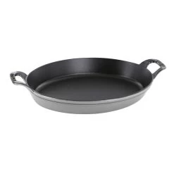 Staub 11.2" X 14.5" Cast Iron Oval Baking Dish - Graphite Gray
