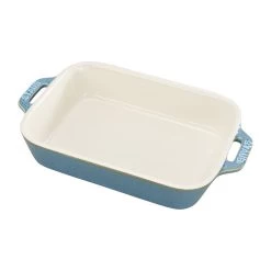Staub 6" X 7.5" Ceramic Rectangular Baking Dish - Rustic Turquoise
