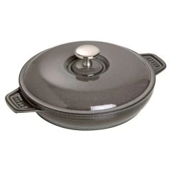 Staub 7.9" Cast Iron Round Covered Baking Dish - Graphite Gray