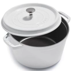 Staub 5-Quart Cast Iron Tall Cocotte - White