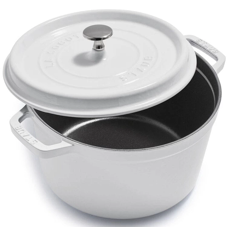 Staub 5-Quart Cast Iron Tall Cocotte - White 3 Staub 5-Quart Cast Iron Tall Cocotte - White