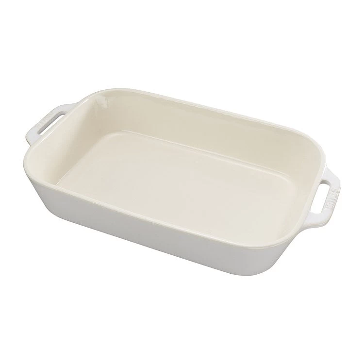 Staub 9" X 13" Ceramic Rectangular Baking Dish - Rustic Ivory 3 Staub 9" X 13" Ceramic Rectangular Baking Dish - Rustic Ivory