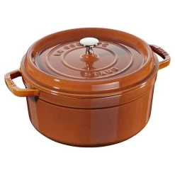 Staub 5.5-Quart Round Cocotte - Burnt Orange