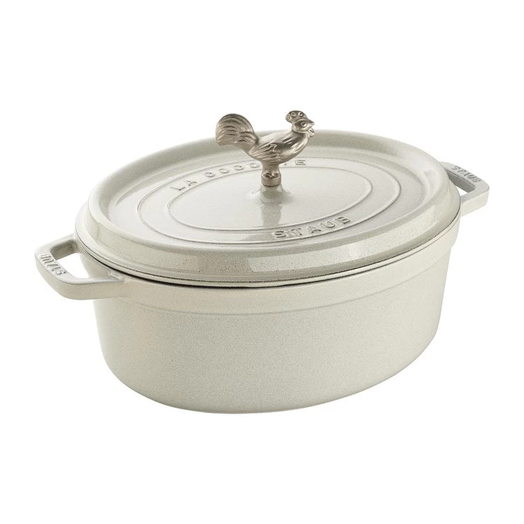 Staub 5.75-Quart Coq Au Vin Cocotte - White Truffle 3 Staub 5.75-Quart Coq Au Vin Cocotte - White Truffle