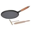Staub 11" Cast Iron Crepe Pan With Spreader & Spatula | Matte Black -Staub Shop crepe pan with spreader and spatula 11 black matte 22 compressed 1