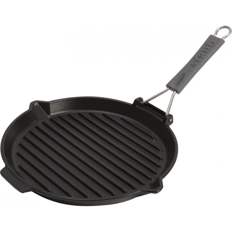 Pan Staub Cast Iron Grill Round 27 Cm, Black 40509-426-0 3 Pan Staub Cast Iron Grill Round 27 Cm, Black 40509-426-0