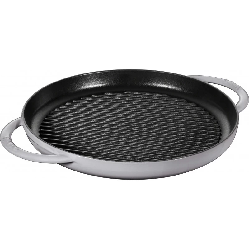 Pan Staub Cast Iron Grill Round 30 Cm, Graphite Grey 40511-782-0 3 Pan Staub Cast Iron Grill Round 30 Cm, Graphite Grey 40511-782-0