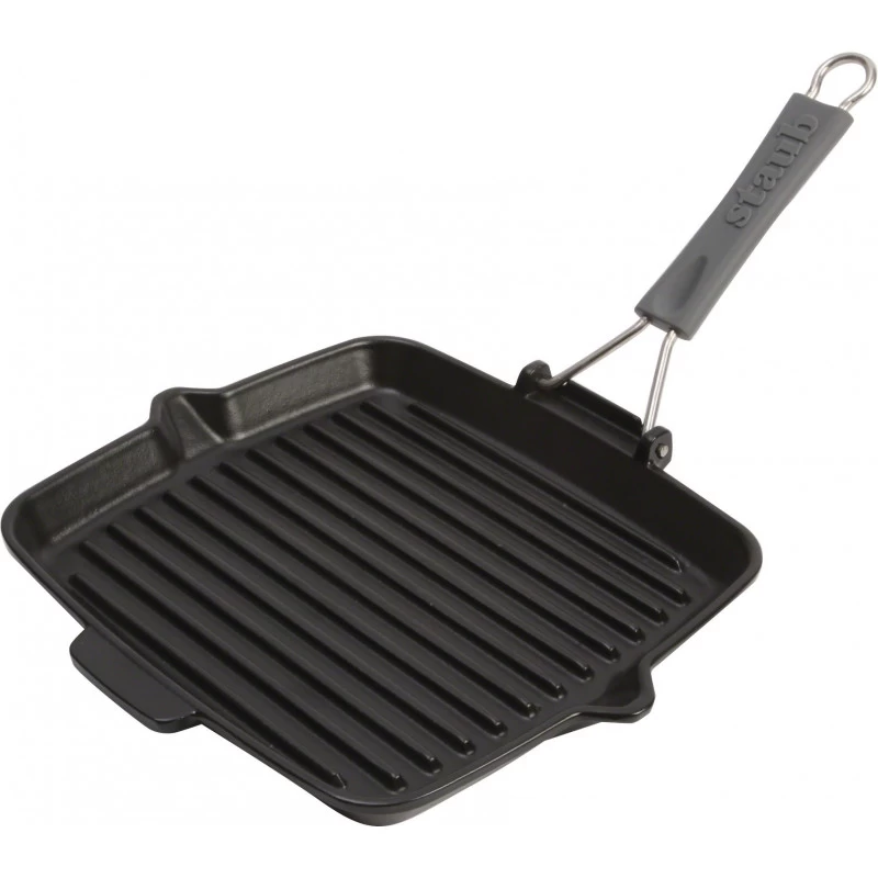 Pan Staub Cast Iron Grill Square 24 Cm, Black 40509-344-0 3 Pan Staub Cast Iron Grill Square 24 Cm, Black 40509-344-0