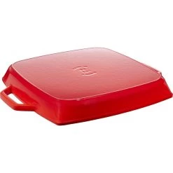Pan Staub Cast Iron Grill Square 33 Cm, Cherry 40511-784-0 -Staub Shop staub cast iron grill pan square 33 cm cherry 40511 784 0 1