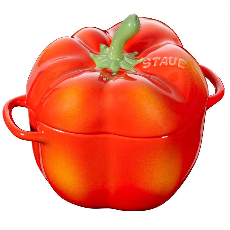 Staub Ceramic Cocotte Paprika 12 Cm, Orange-Red 40500-325-0 3 Staub Ceramic Cocotte Paprika 12 Cm, Orange-Red 40500-325-0