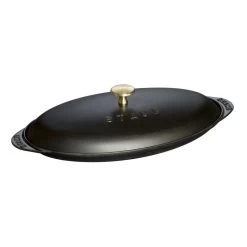 Baking Dish Staub Fish Pan With Lid Oval 31 Cm, Black 40509-400-0