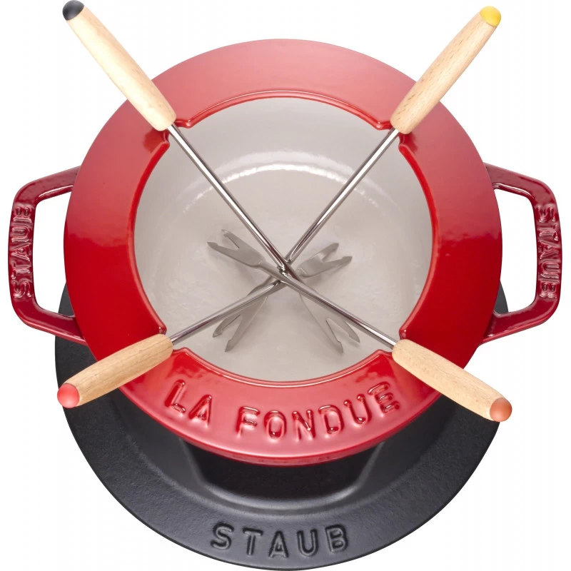 Staub Round Fondue Set 16 Cm, Cherry 40511-973-0 4 Staub Round Fondue Set 16 Cm, Cherry 40511-973-0 - Image 2