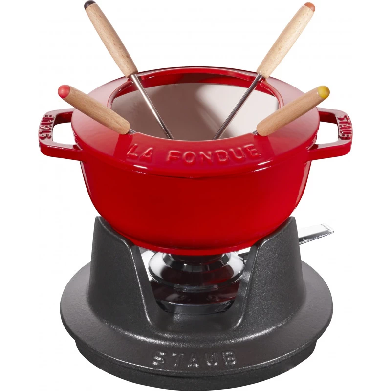 Staub Round Fondue Set 16 Cm, Cherry 40511-973-0 3 Staub Round Fondue Set 16 Cm, Cherry 40511-973-0