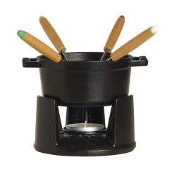Staub Round Mini Fondue Set, Black 40509-587