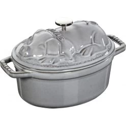 Staub Oval Cocotte Piggy 17 Cm, Graphite Grey 40500-176-0