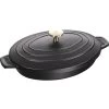 Staub Oval Covered 23x17 Cm, Black 40509-582-0 -Staub Shop staub oval covered baking dish 23x17 cm black 40509 582 0