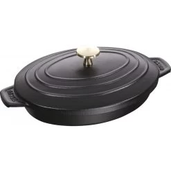 Staub Oval Covered 23x17 Cm, Black 40509-582-0
