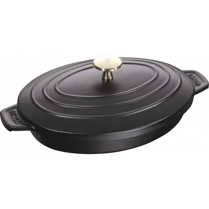 Staub Oval Covered 23x17 Cm, Black 40509-582-0 3 Staub Oval Covered 23x17 Cm, Black 40509-582-0
