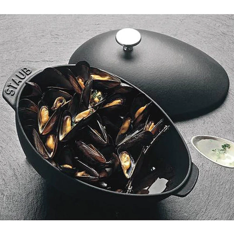 Staub Oval Mussel Pot 25 Cm, Black 40509-494-0 5 Staub Oval Mussel Pot 25 Cm, Black 40509-494-0 - Image 3