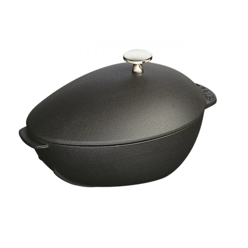 Staub Oval Mussel Pot 25 Cm, Black 40509-494-0 3 Staub Oval Mussel Pot 25 Cm, Black 40509-494-0
