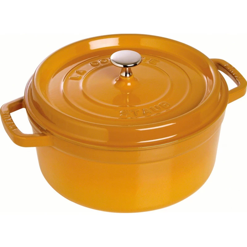 Staub Round Cocotte 20 Cm, Mustard 40510-645-0 3 Staub Round Cocotte 20 Cm, Mustard 40510-645-0