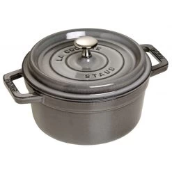 Staub Round Cocotte 22 Cm, Graphite Grey 40509-307-0