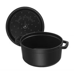 Staub Round Cocotte 24 Cm, Black 40500-241-0 -Staub Shop staub round cocotte 24 cm black 40500 241 0 1