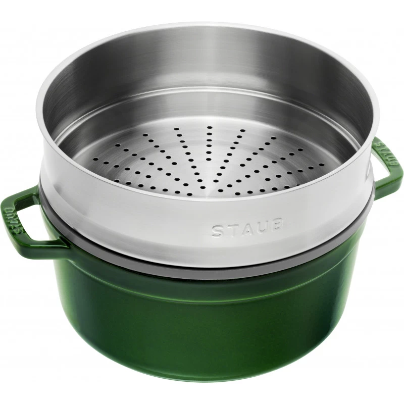 Staub Round Cocotte With Steamer 26 Cm, Basil 40510-603-0 5 Staub Round Cocotte With Steamer 26 Cm, Basil 40510-603-0 - Image 3