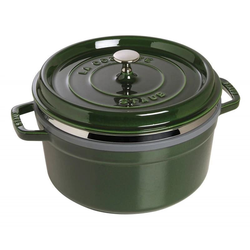 Staub Round Cocotte With Steamer 26 Cm, Basil 40510-603-0 3 Staub Round Cocotte With Steamer 26 Cm, Basil 40510-603-0