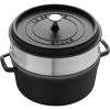 Staub Round Cocotte With Steamer 26 Cm, Black 40510-606-0 -Staub Shop staub round cocotte with steamer 26 cm black 40510 606 0