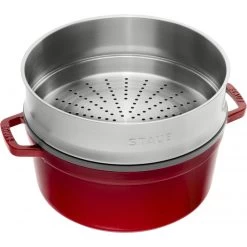 Staub Round Cocotte With Steamer 26 Cm, Cherry 40510-601-0 7 Staub Round Cocotte With Steamer 26 Cm, Cherry 40510-601-0 -Staub Shop staub round cocotte with steamer 26 cm cherry 40510 601 0 2