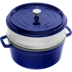 Staub Round Cocotte With Steamer 26 Cm, Dark Blue 40510-604-0