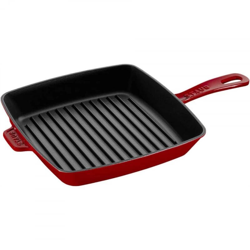 Pan Staub Square Grill 26 Cm, Cherry 40501-110-0 3 Pan Staub Square Grill 26 Cm, Cherry 40501-110-0